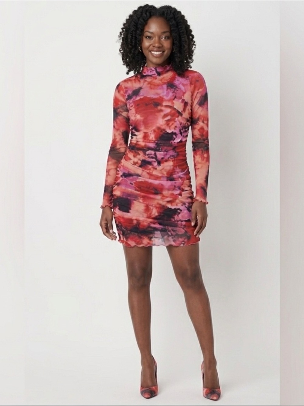 Bold Elements Womens Long Sleeve Floral Bodycon Dress👗